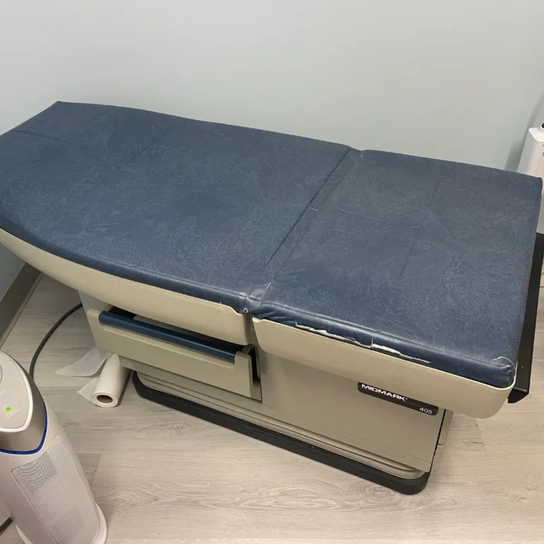 Dental chair upholstery repair before