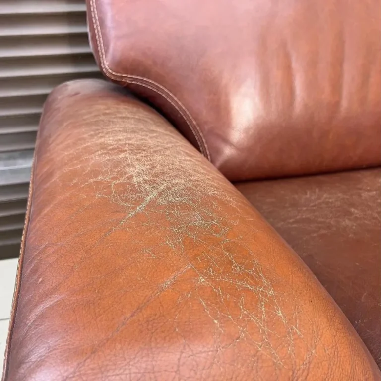 Leather chair color restoration before