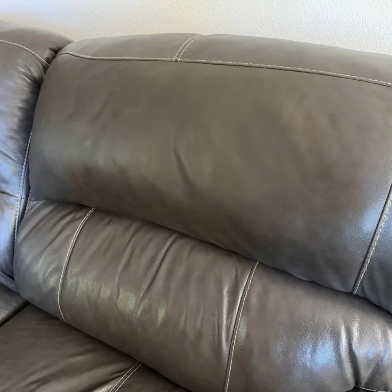 Leather sofa worn area restoration after