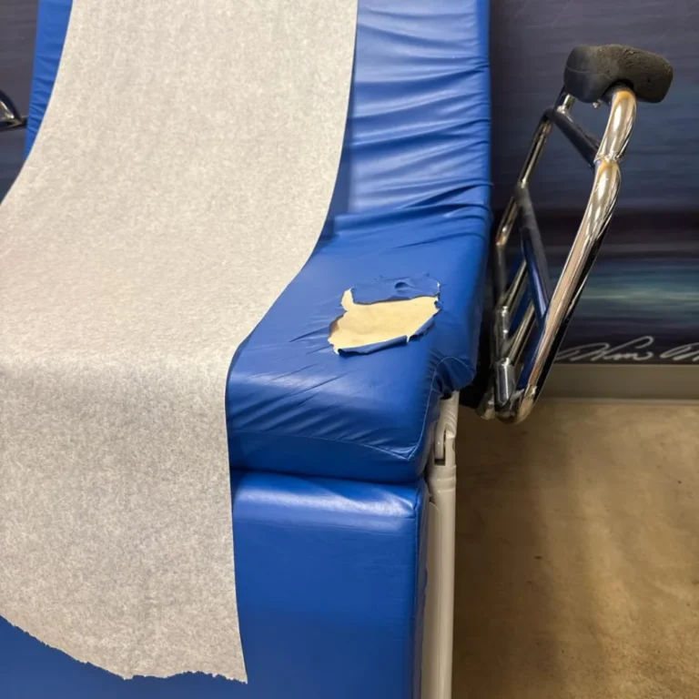 Medical exam chair repair before